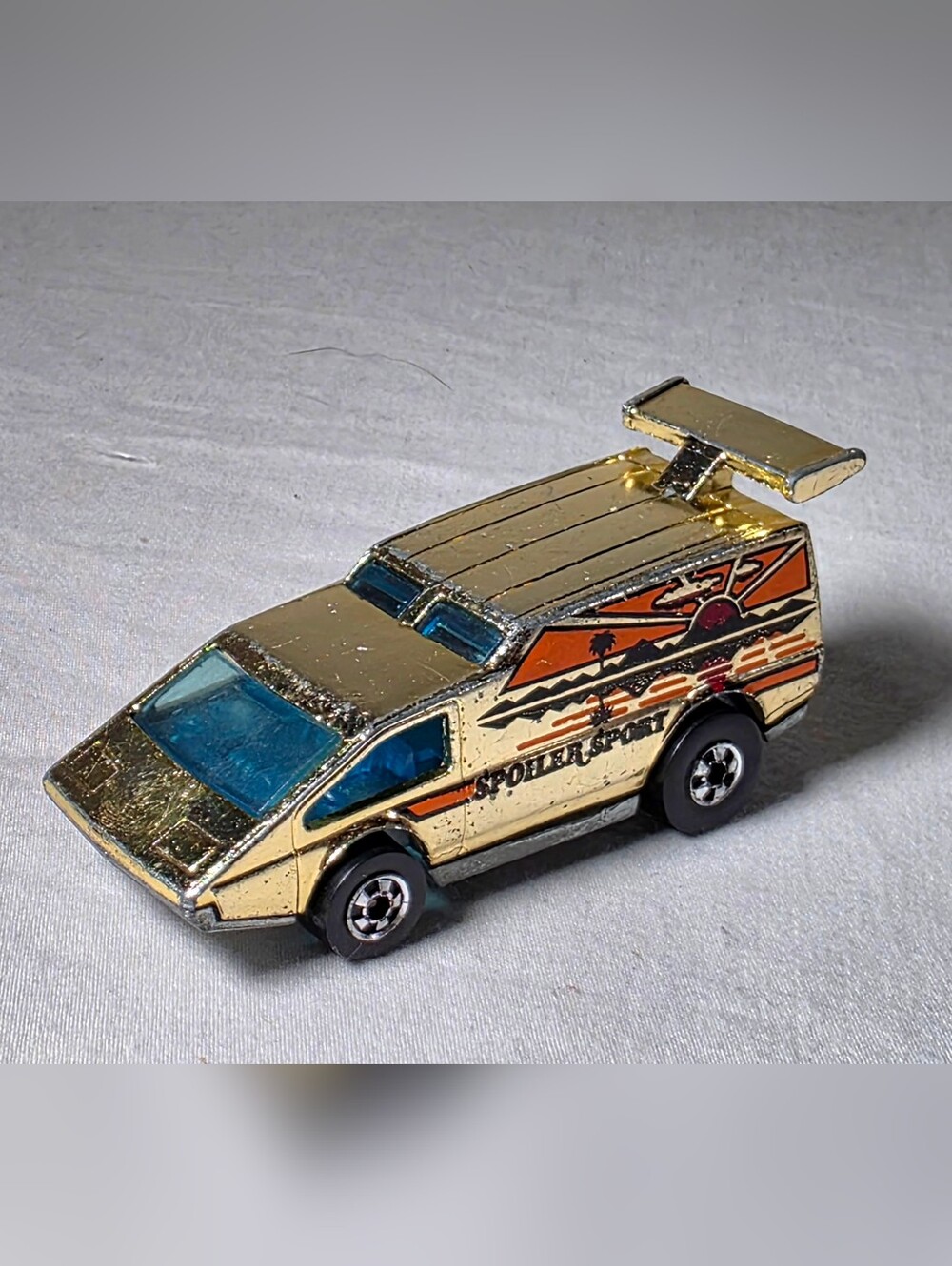 Vintage 1976 Hot Wheels Diecast Golden Machines '79 Chrome Gold Spoiler Sport